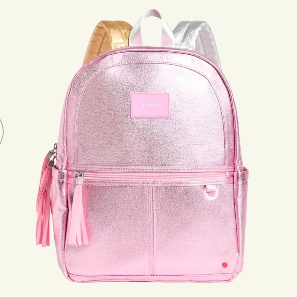 STATE Pink and Silver Kids Backpack
